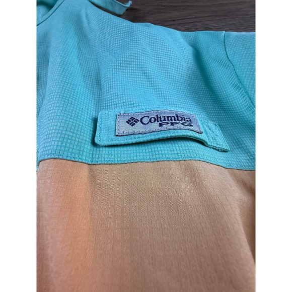 Columbia PFG Women's Tamiami Colorblock Half Snap Pullover Hooded Windbreaker L - Picture 14 of 14